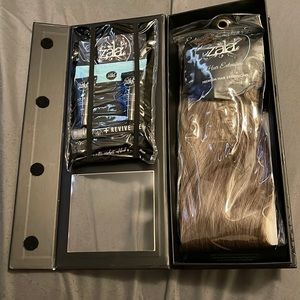 Hair Extensions! 14” Chocolate Highlights. NEW. Comes with a care kit!!